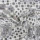 Tissu Cretonne Imprimé Kansas Bandana Blanc noir