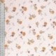 Tissu Broderie Coton Fleurs Orange