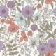 Tissu Cretonne Imprimée Fleurs Mauve