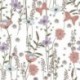 Tissu Cretonne Imprimée Herbier Mauve 