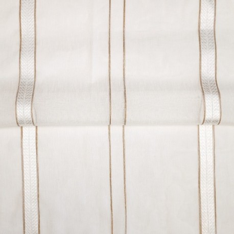 Tissu Etamine Rayée Elegance Bronze