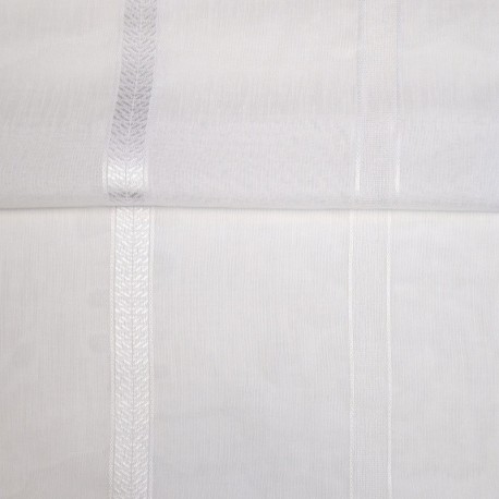 Tissu Etamine Rayée Elegance Blanc 