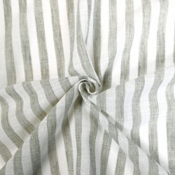 Tissu Etamine Rayée Vasco Kaki 