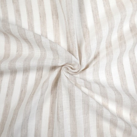 Tissu Etamine Rayée Vasco Coloris Lin 