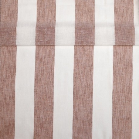 Tissu Etamine Rayée Gamma Terracotta