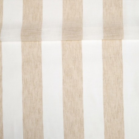 Tissu Etamine Rayée Gamma Ocre 