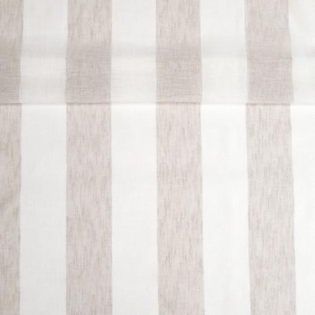 Tissu Etamine Rayée Gamma Coloris Lin 