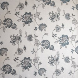 Tissu Jacquard Mina Floral Bleu 