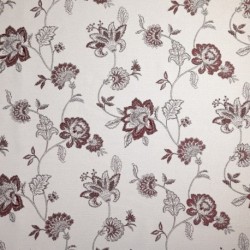 Tissu Jacquard Mina Floral Bordeaux 