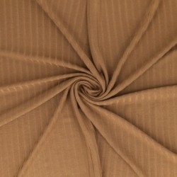 Tissu Jersey Côtelé Uni Beige Foncé 