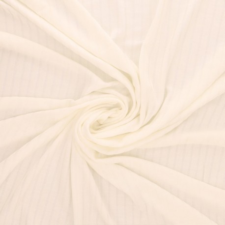 Tissu Jersey Côtelé Uni Ecru 