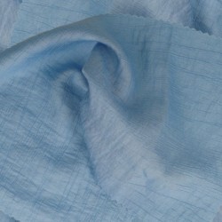 Tissu Uni Aspect Froissé Bleu 