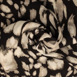 Tissu Viscose Imprimé Noir blanc