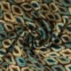 Tissu Popeline De Viscose Imprimée Losange Bleu et Marron