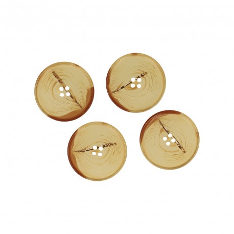 Bouton transparent corne Marron antilope - 