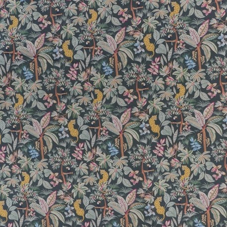 Tissu Toile Euphoria Aspect Lin Jungle Vert