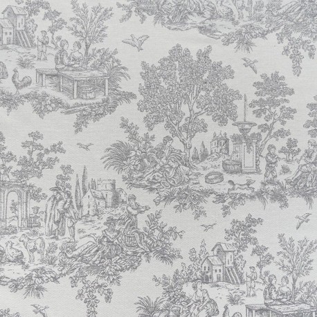 Toile de Jouy Baden Gris 