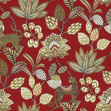Tissu Jacquard Soliman Rouge