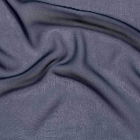 Tissu Mousseline de Soie Bleu Foncé 10 Mommes 