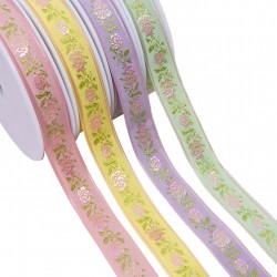 Galon jacquard fleurs