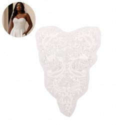Motif perles fleur Blanc