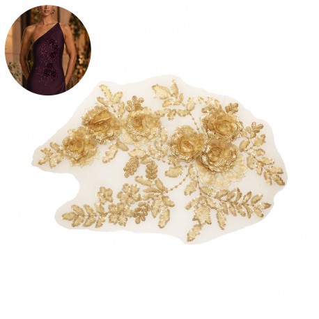 Motif perles fleur
