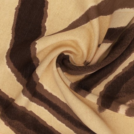 Tissu Viscose Imprimé Ecru
