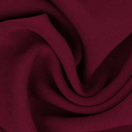 Tissu Gabardine Viscose Polyester Uni Bordeaux 