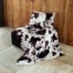 Tissu Fausse Fourrure Cow Ras Marron 