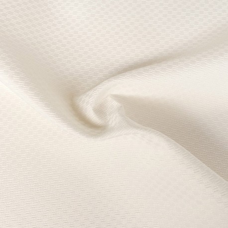 Tissu Jacquard Chess Waterproof Ecru 