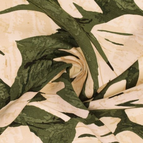 Tissu Viscose Imprimé Jeanne Vert Nil 
