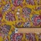 Tissu Blockprint Imprimé Tampons Mains Matelassé Double Face Jaune Bordeaux