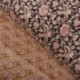 Tissu Blockprint Imprimé Tampons Mains Matelassé Double Face Fleur Multi