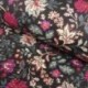 Tissu Blockprint Imprimé Tampons Mains Matelassé Double Face Floral Noir Bordeaux
