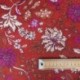 Tissu Blockprint Impression Tampons Mains Fleur Fond Rouge