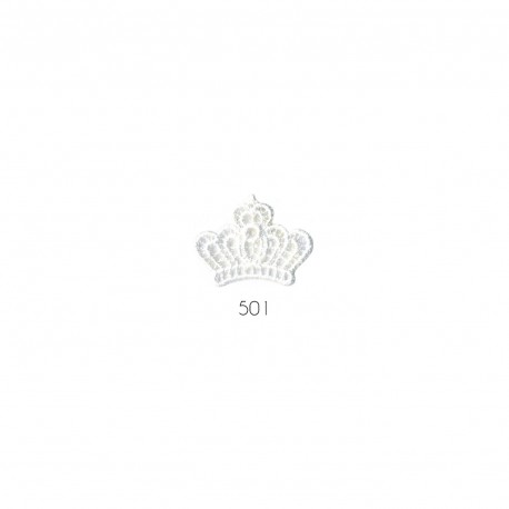 Couronne broderie 2x3cm - Blanc