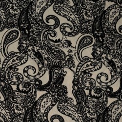 Tissu Serge de Viscose Imprimé Noir 