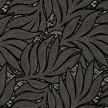Tissu Serge de Viscose Imprimé Noir 