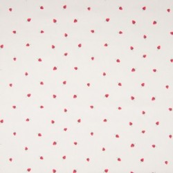 Tissu Popeline de Coton Imprimé Fraise 