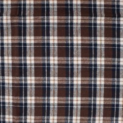 Tissu Flanelle Imprimé Carreaux Marron 