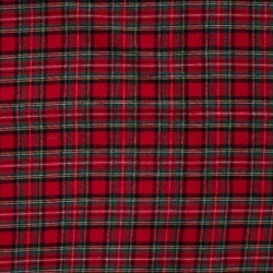 Tissu Flanelle Imprimé Carreaux Rouge Vert et jaune