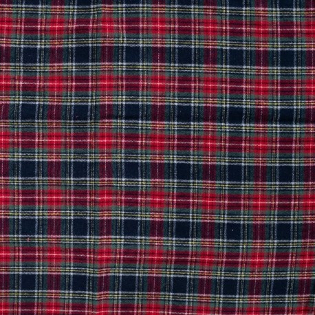 Tissu Flanelle Imprimé Carreaux Rouge et Vert