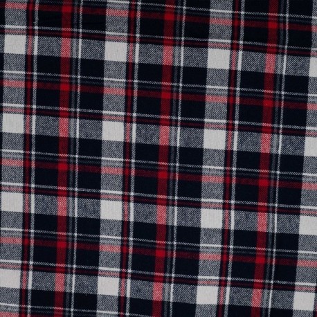 Tissu Flanelle Imprimé Carreaux Rouge
