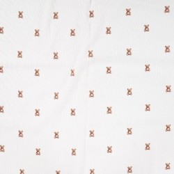Tissu Jersey de Coton Cotele Ecru Ourson 