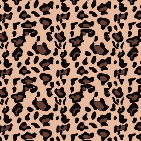 Tissu Polaire Imprimé Leopard Saumon 