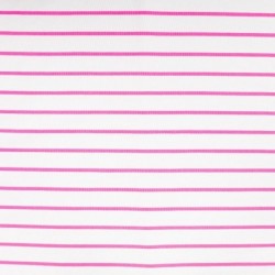Tissu French Terry Neon Rayure Rose 