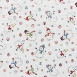 Tissu Jacquard Chenillé Neman Bonhomme de Neige