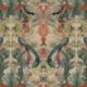 Tissu Leafy Paradise Bird Fond Coloris Lin Digital
