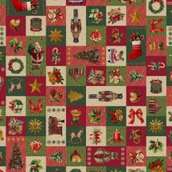 Tissu Jacquard Christmas Patch Gobelin 