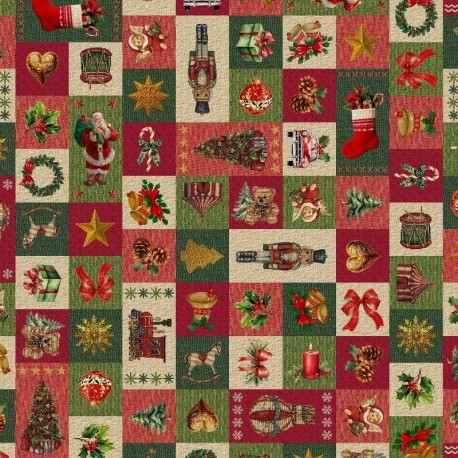 Tissu Jacquard Christmas Patch Gobelin 